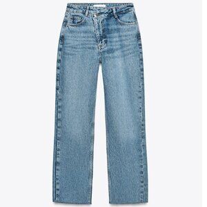 Zara High-waist Crossover Straight Jean